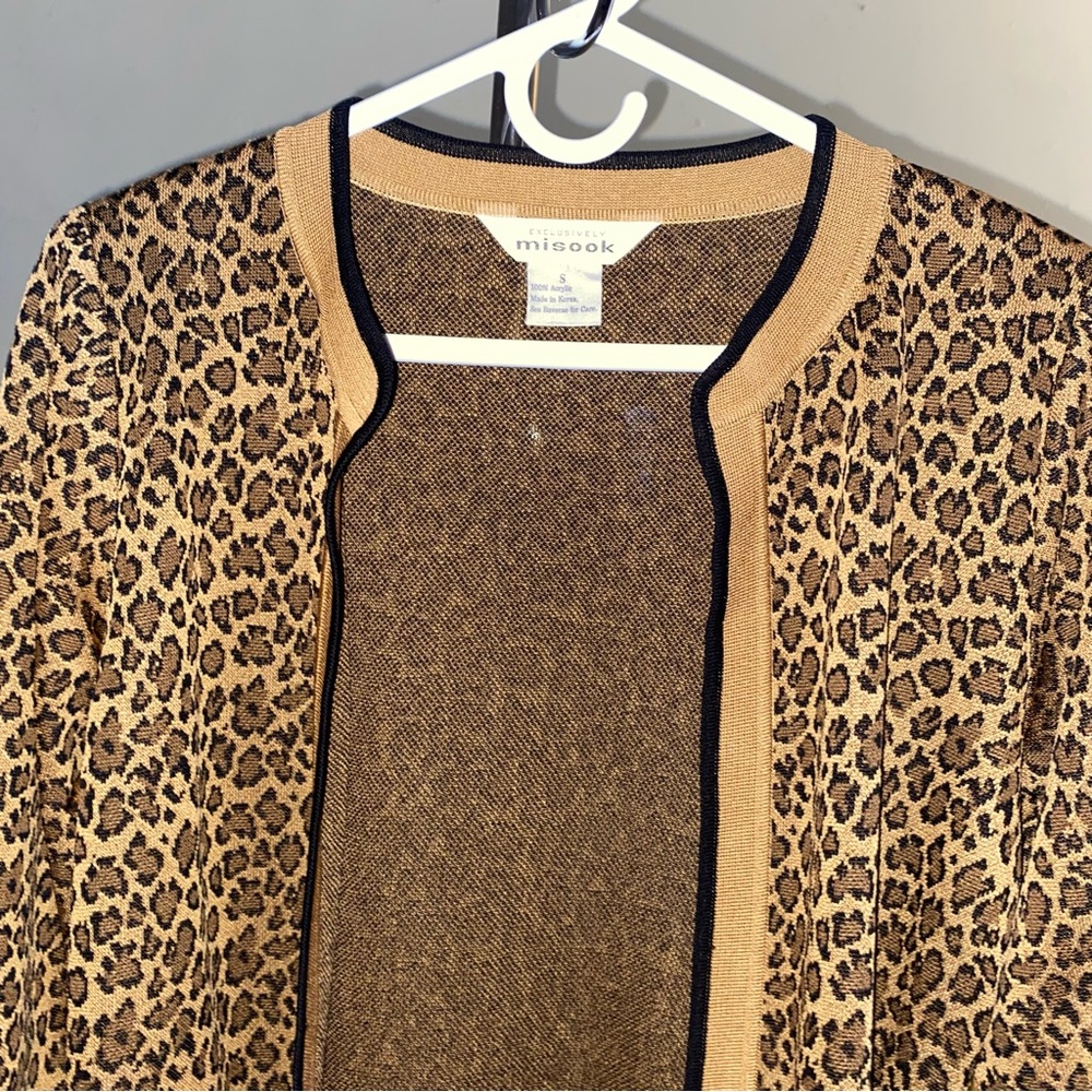 Vintage Exclusively Misook Leopard Print Open Car… - image 3